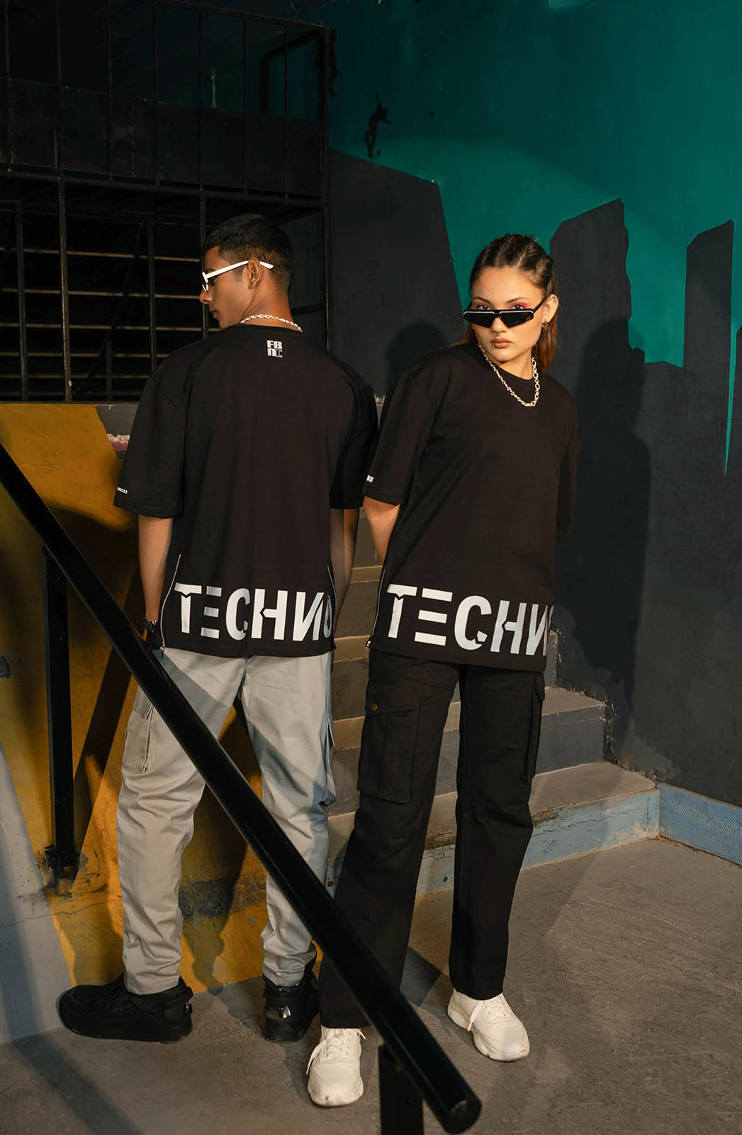 Techno Black Oversized T-Shirt