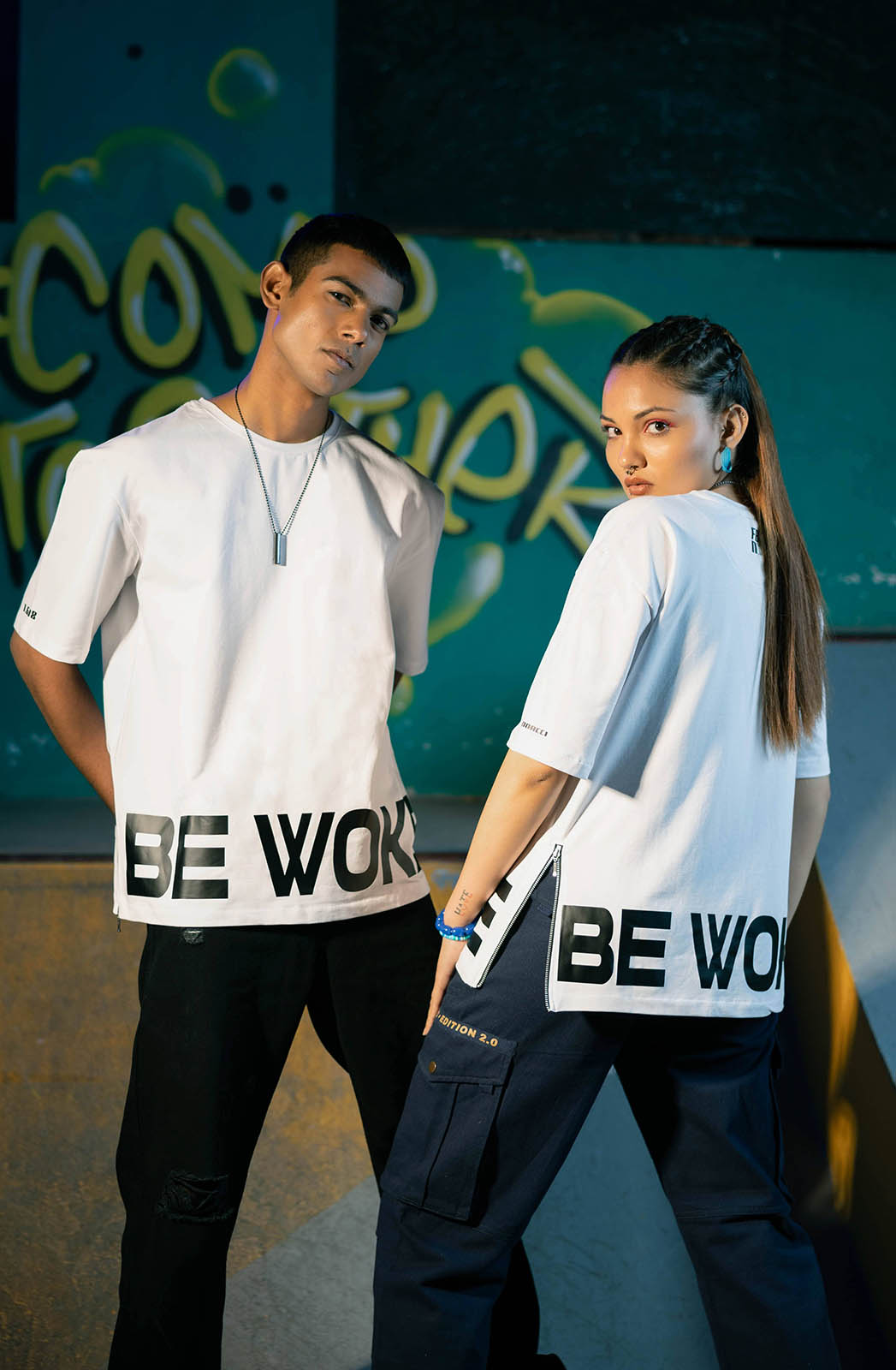 Be Woke White Oversized T-Shirt